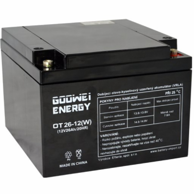 Goowei Energy OTL26-12 26Ah 12V Pb záložní akumulátor VRL...