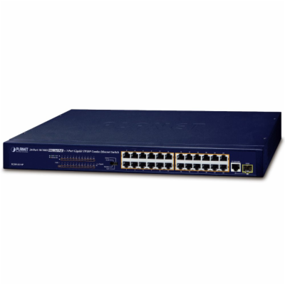 Planet FGSW-2511P PoE switch, 24x100Mb + 1x1Gb-TP/SFP, 24...