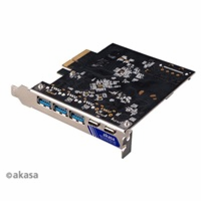 AKASA PCIe karta 2xUSB 3.2 Gen 2 Type-C a 3xType-A