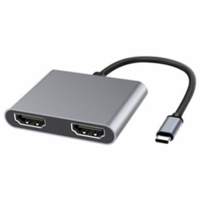 PremiumCord MST adapter USB-C na 2x HDMI, USB3.0, PD, roz...