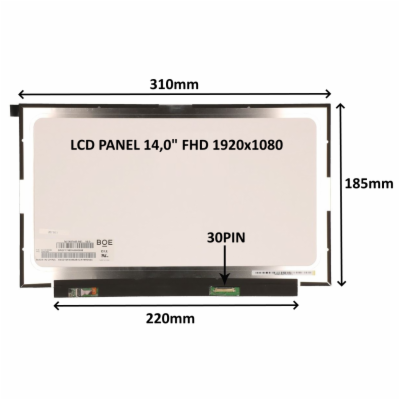 SIL LCD PANEL 14,0" FHD 1920x1080 30PIN MATNÝ IPS / BEZ Ú...