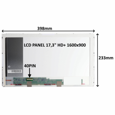 LCD PANEL 17,3" HD+ 1600x900 40PIN LESKLÝ / ŠROUBOVÁNÍ Z ...