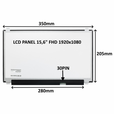 SIL LCD PANEL 15,6" FHD 1920x1080 30PIN MATNÝ IPS / ÚCHYT...