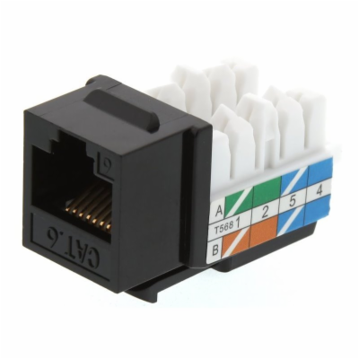 XtendLan Keystone jack RJ45, narážecí, CAT 6, UTP, černý