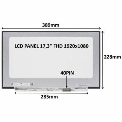 LCD PANEL 17,3" FHD 1920x1080 40PIN MATNÝ IPS 144HZ / BEZ...