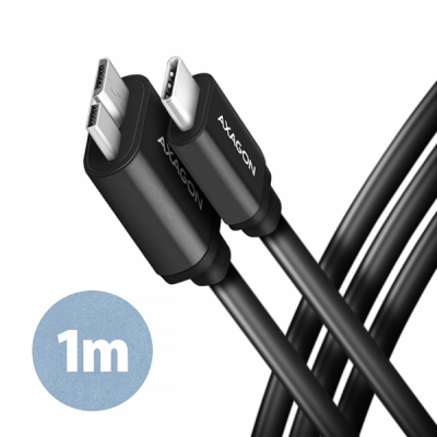 AXAGON BUMM3-CM10AB, SPEED kabel Micro-B USB <-> USB-C, 1...