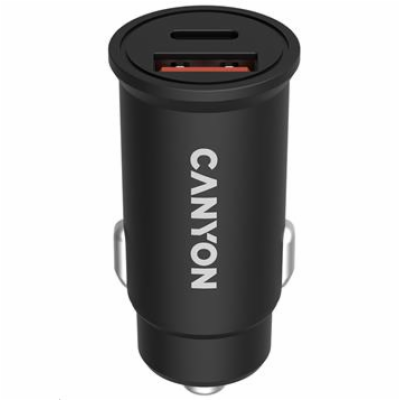 CANYON auto nabíječka C-30, 1x USB-C + 1x USB-A (PD 30W/Q...