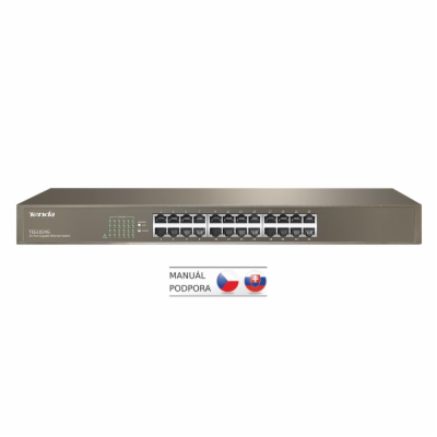 Tenda TEG1024G 24x Gigabit Switch, Fanless-bez ventilátor...