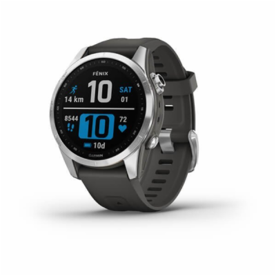 Garmin fenix7S Glass, Silver /  Graphite Band