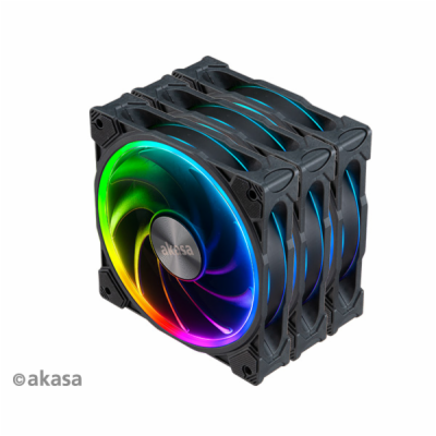 přídavný ventilátor Akasa SOHO AR LED 12 cm RGB 3 ks