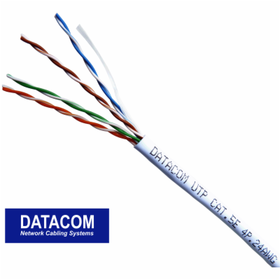 DATACOM kabel drát C5E UTP PVC 305m box bílý