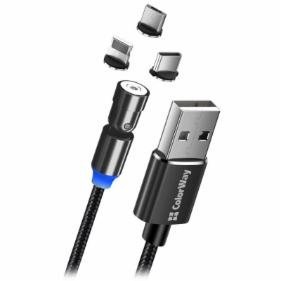 Colorway Nabíjecí Kabel 3v1 Lightning+MicroUSB+USB-C/ Mag...