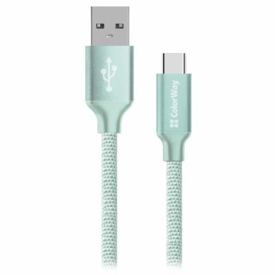 Colorway Datový Kabel USB/ USB-C / 2.4A/ 2m/ Mint