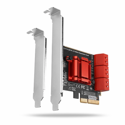 AXAGON PCES-SA6, PCIe řadič - 6x interní SATA 6G port, AS...