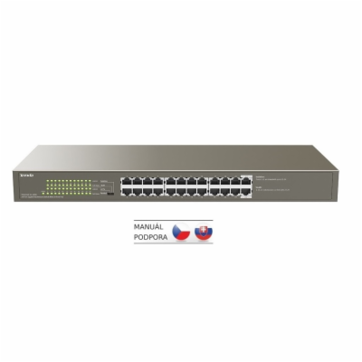 Tenda TEG1124P-24-250W PoE AT Gigabit switch 24x 1Gb/s s ...