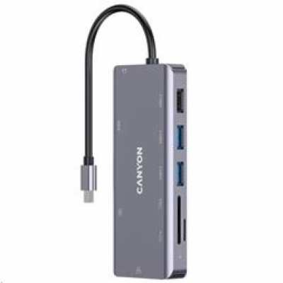 CANYON replikátor portů DS-11 9v1, 1xUSB-C PD 100W, 1xHDM...