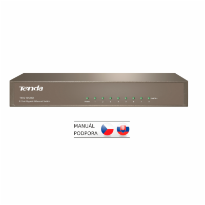 Tenda TEG1008D 8-port Gigabit Switch, 8x 10/100/1000 Mb/s...