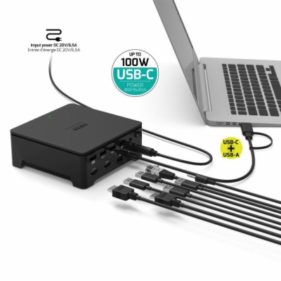 PORT CONNECT Dokovací stanice 8v1 USB-C/A, 2x 2K, dual vi...