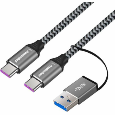 PremiumCord kabel USB-C (USB 3.2 GEN 2, 5A, 100W, 20Gbit/...