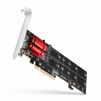 AXAGON PCEM2-ND, PCIe x8 řadič - 2x M.2 NVMe M-key slot, ...