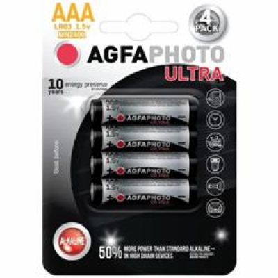 AgfaPhoto Ultra alkalická baterie 1.5V, LR03/AAA, 4ks 