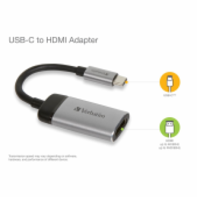 Verbatim adaptér USB-C 3.1 GEN 1 na HDMI 4K(F),  10cm kabel