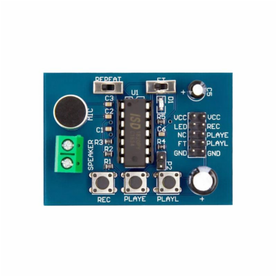 Hlasový záznamník s ISD1820 - modul pro záznam zvuku