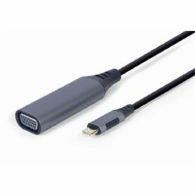 Gembird adaptér USB-C (M)  na VGA (F), 0.15m kábel, šedý