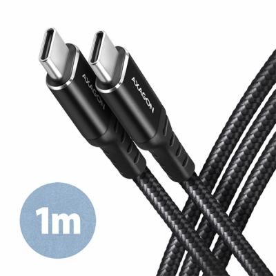 AXAGON BUCM-CM10AB, HQ kabel USB-C <-> USB-C, 1m, USB 2.0...