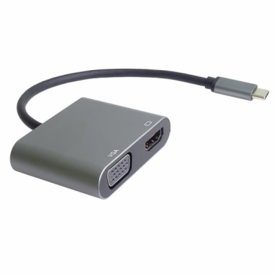 PremiumCord MST adaptér USB-C na HDMI + VGA, rozlišení 4K...