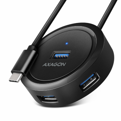 AXAGON HUE-P1C, 4x USB 3.2 Gen 1 ROUND hub, micro USB nap...