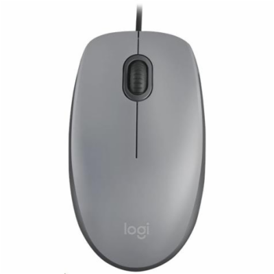 Logitech myš Corded M110 tichá, šedá, EMEA