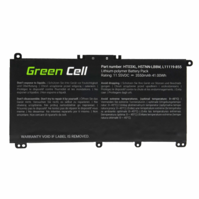 Green Cell / GCHP163/ 39Wh/ 3400 mAh/ Li-Ion/ HT03XL HSTN...