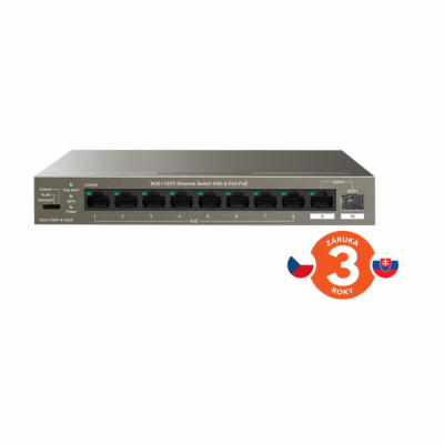 Tenda TEG1110PF-8-102W PoE AT switch 8xPoE 802.3af/at + U...