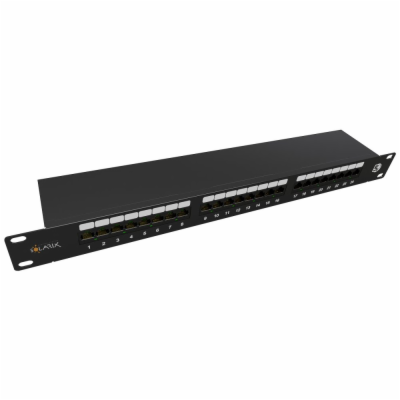 Solarix Patch panel 24 x RJ45 CAT5E STP černý 1U SX24-5E-...