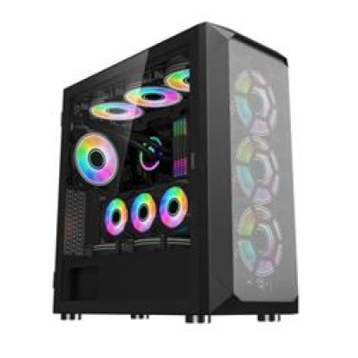 1stCOOL MiddleTower Wind Storm Black, E-ATX, USB3.0 + set...