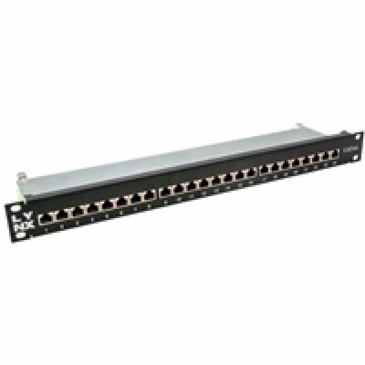 19" Patch panel LYNX 24port, STP, Cat6A, krone, černý