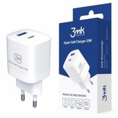 3mk síťová nabíječka - Hyper GaN Charger 33W, bílá