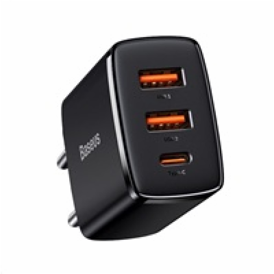 Baseus kompaktní rychlonabíjecí adaptér 2x USB-A, 1x USB-...