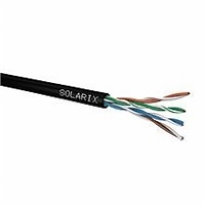 Instalační kabel Solarix venkovní UTP, Cat5E, drát, PE, b...