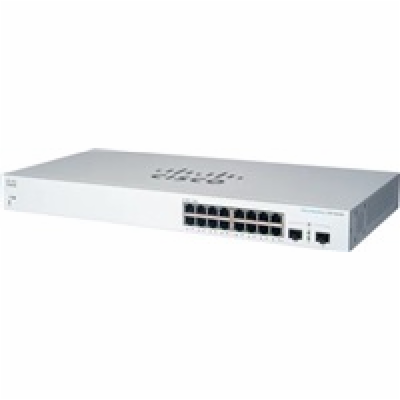 Cisco switch CBS220-16T-2G (16xGbE,2xSFP,fanless) - REFRESH