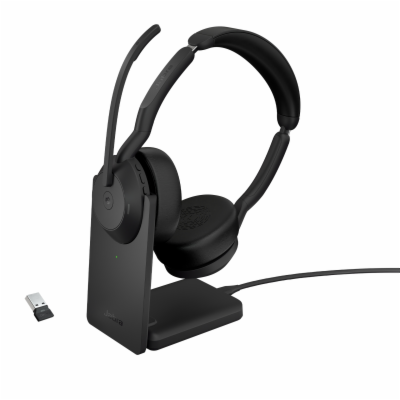 Jabra Evolve2 55/Stereo/ANC/USB/BT-USB/Bezdrát/MS/Stand/Č...