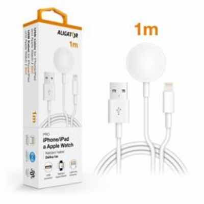 Aligator nabíjecí kabel 2v1 pro iPhone/iPad a Apple Watch...