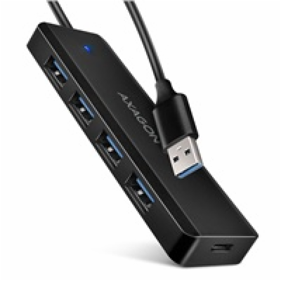 AXAGON HUE-C1A 4x USB 5Gbps TRAVEL hub, USB-C napájecí ko...