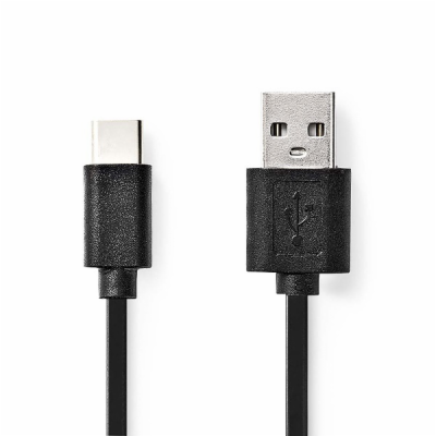 NEDIS kabel USB 2.0/ zástrčka USB-C - zástrčka USB-A/ čer...