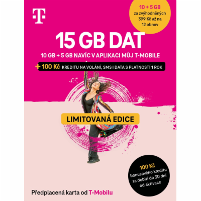 T-mobile Předplacená karta 15GB