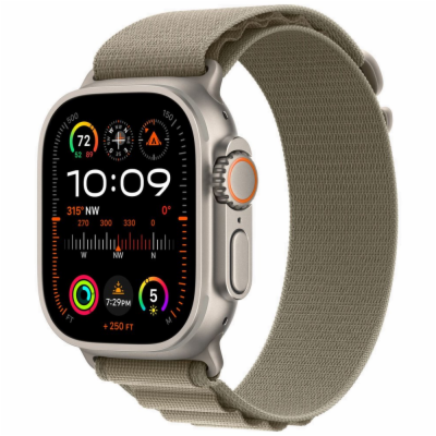 Apple Watch Ultra 2 49mm titanové pouzdro s olivovým alps...