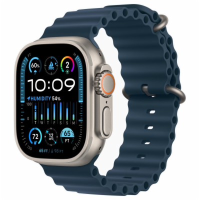 Apple Watch Ultra 2 49mm titanová s modrým oceánským řemí...