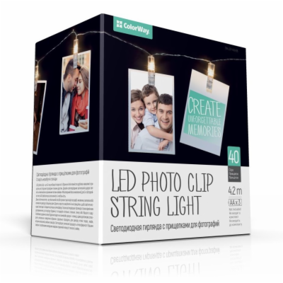 COLORWAY LED fotokolíčky / 40 LED / délka 4,2 m / teplá b...