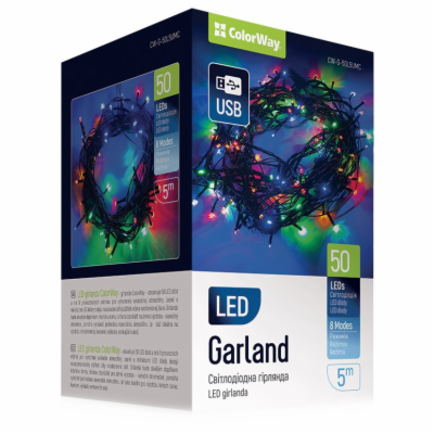 COLORWAY LED řetěz/ vnitřní / 50 LED / délka 5m / více ba...